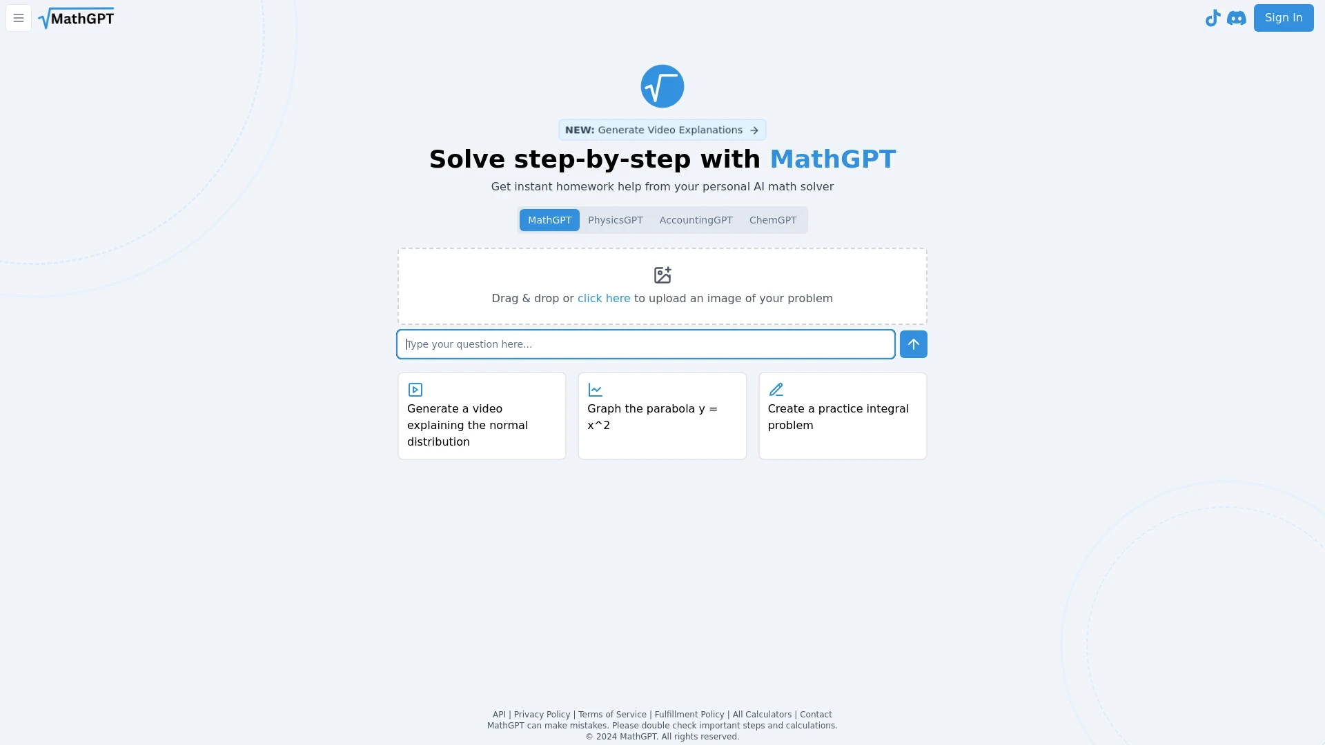 MathGPT - AI Tool Ocean