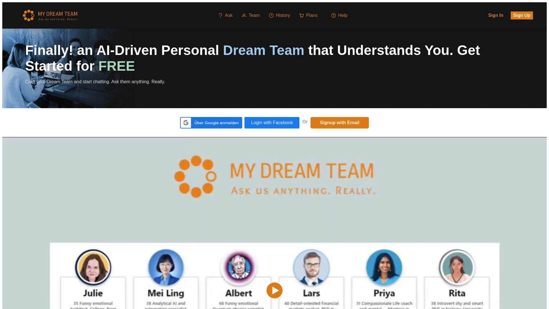 MyDreamTeam - AI Tool Ocean