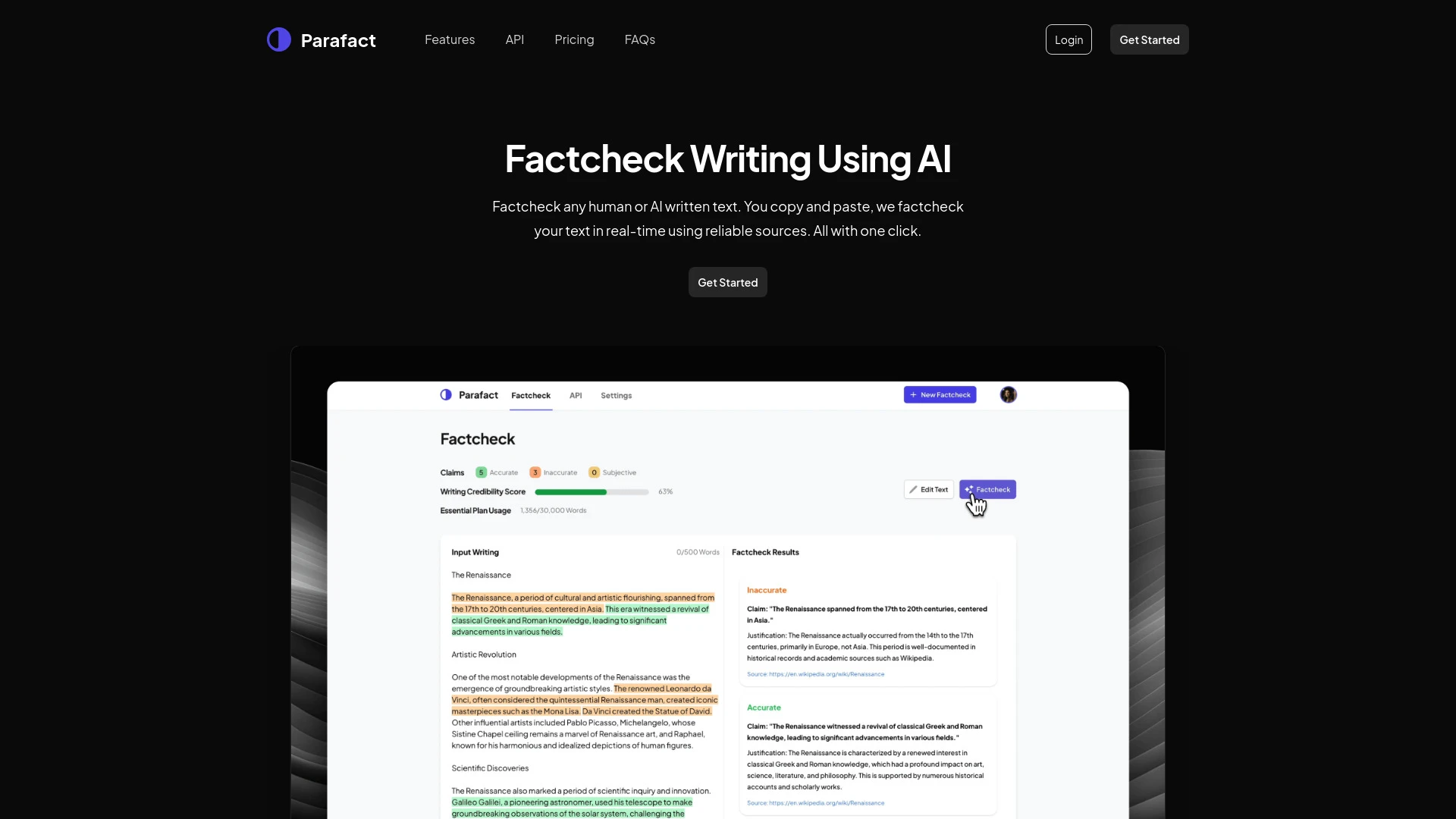 Parafact - AI Tool Ocean