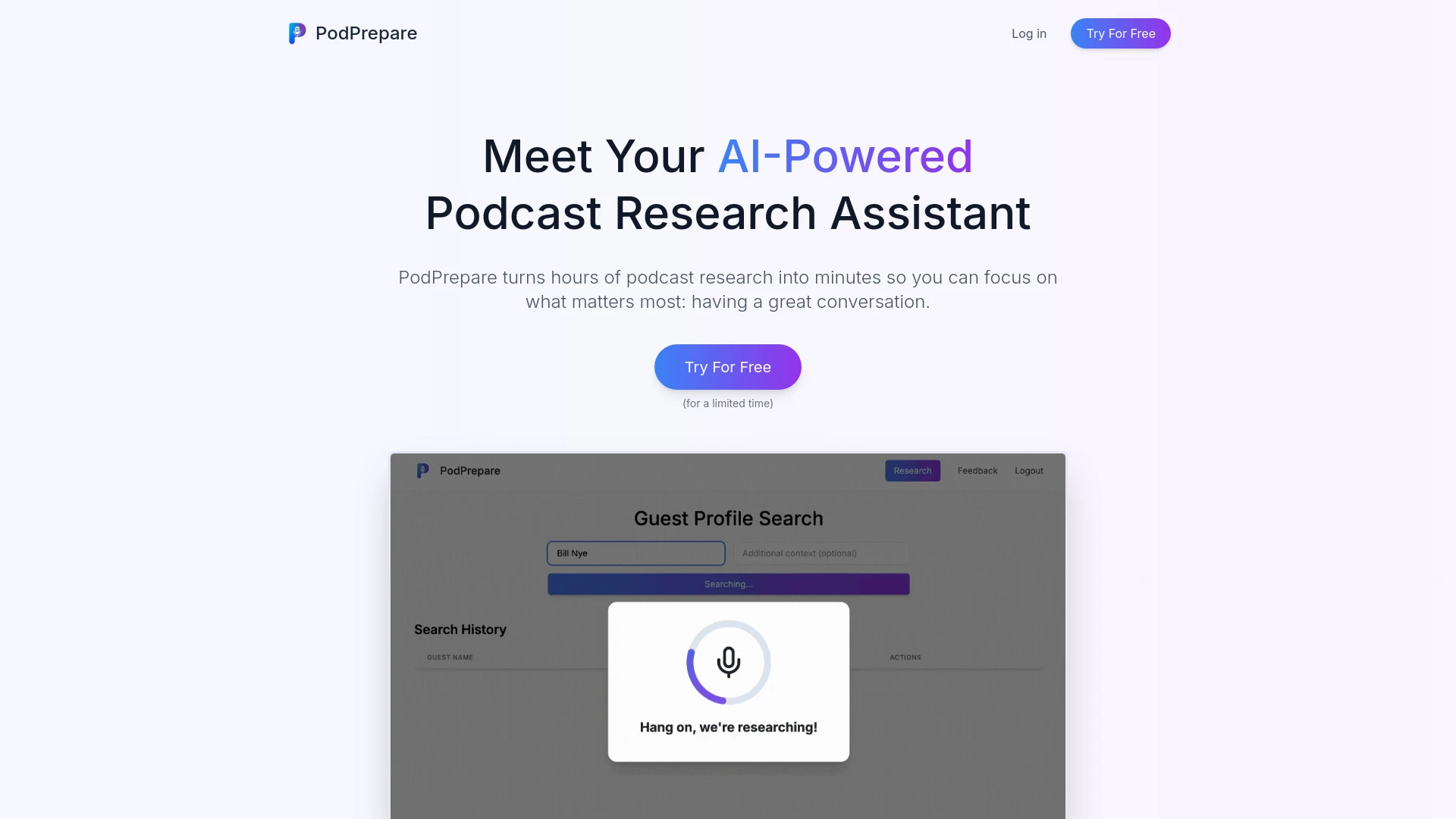 PodPrepare - AI Tool Ocean