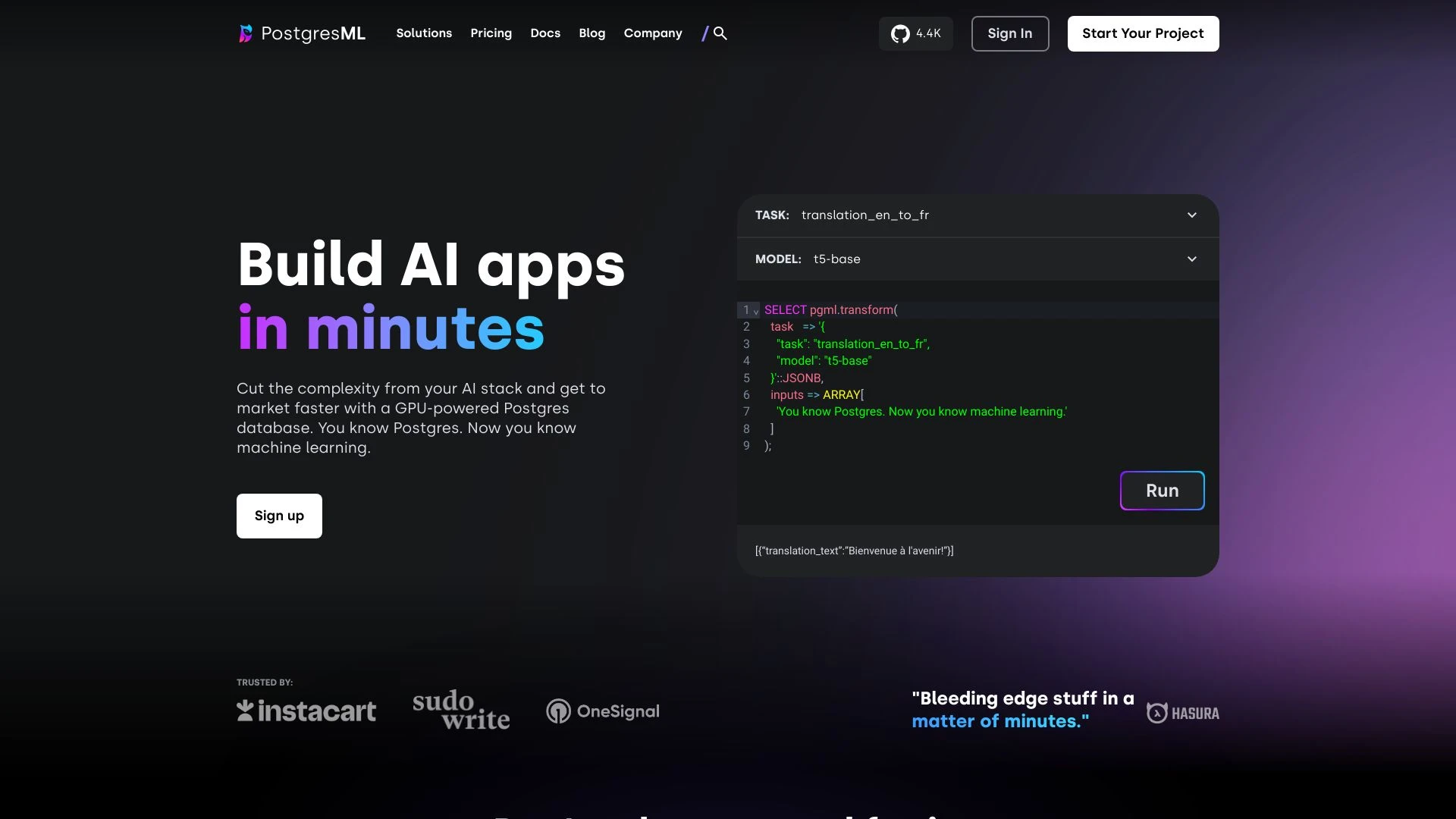 PostgresML - AI Tool Ocean