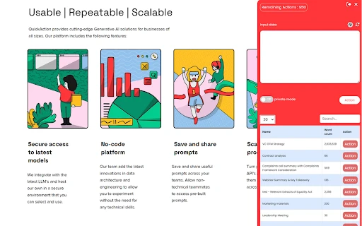 QuickAction - Chrome Extension - AI Tool Ocean