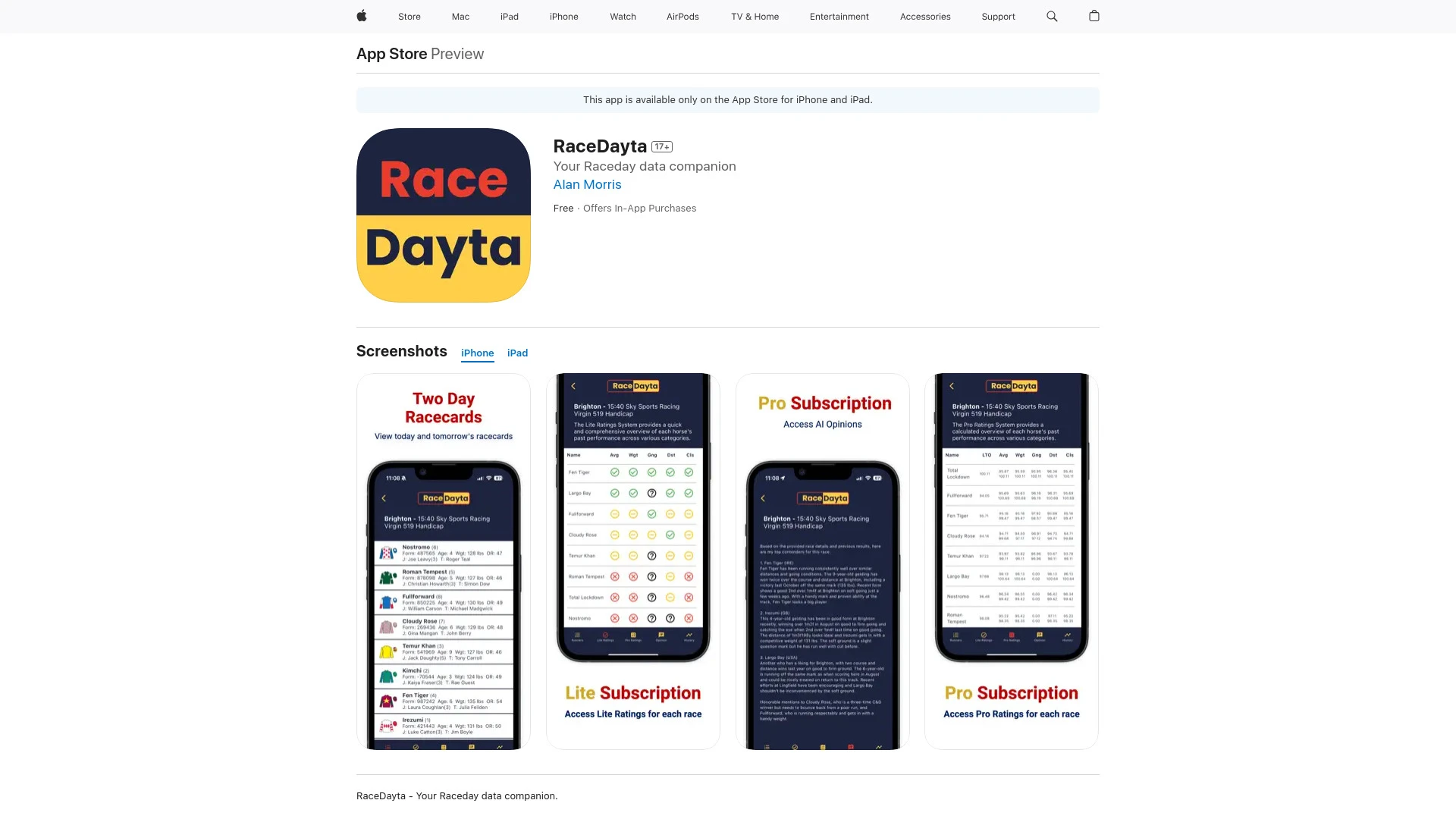 RaceDayta - AI Tool Ocean