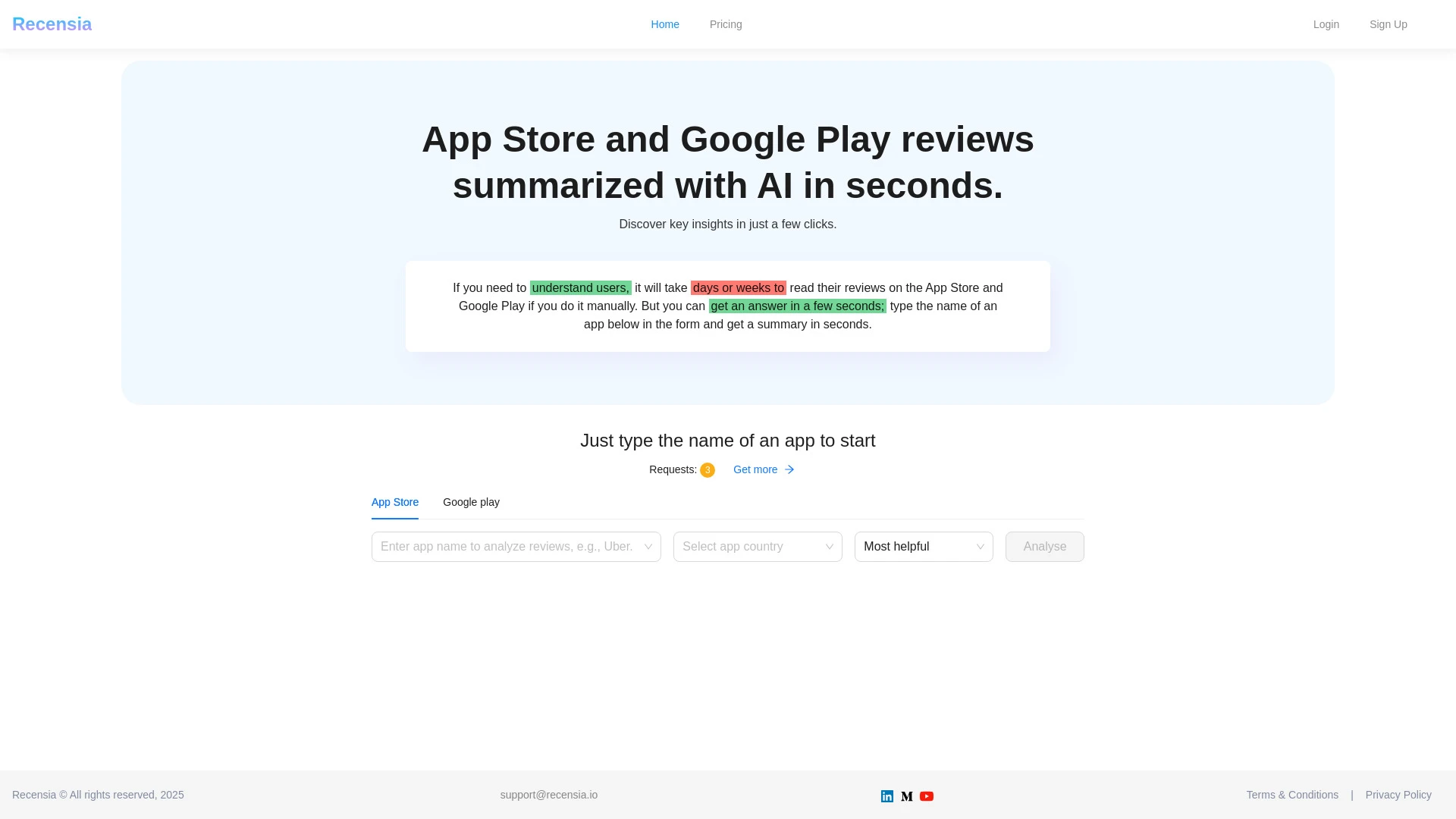 Recensia - AI Tool Ocean