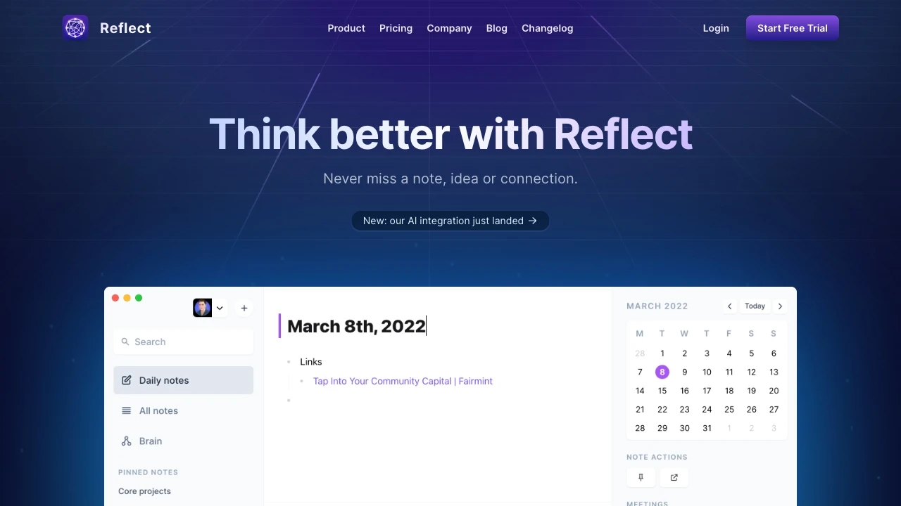 Reflect Notes - AI Tool Ocean