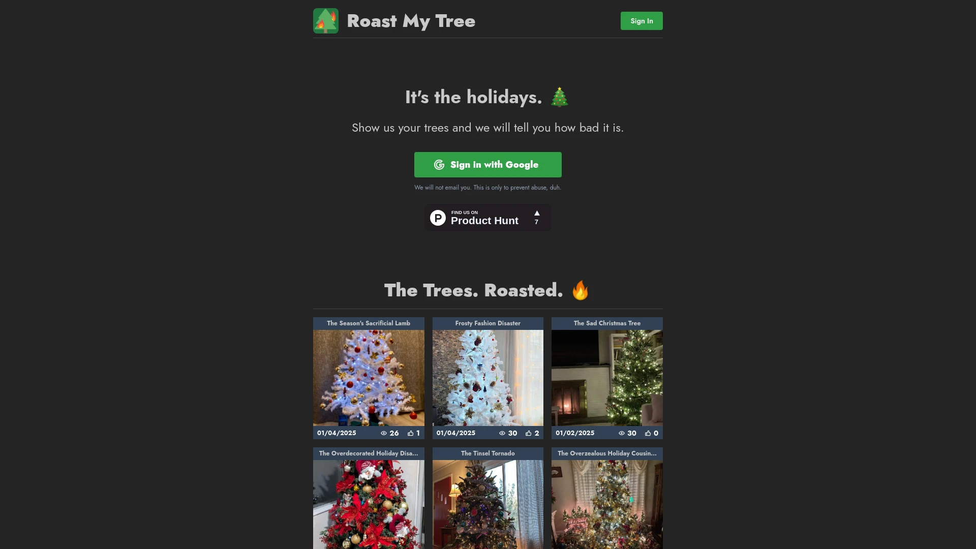 Roast My Tree - AI Tool Ocean