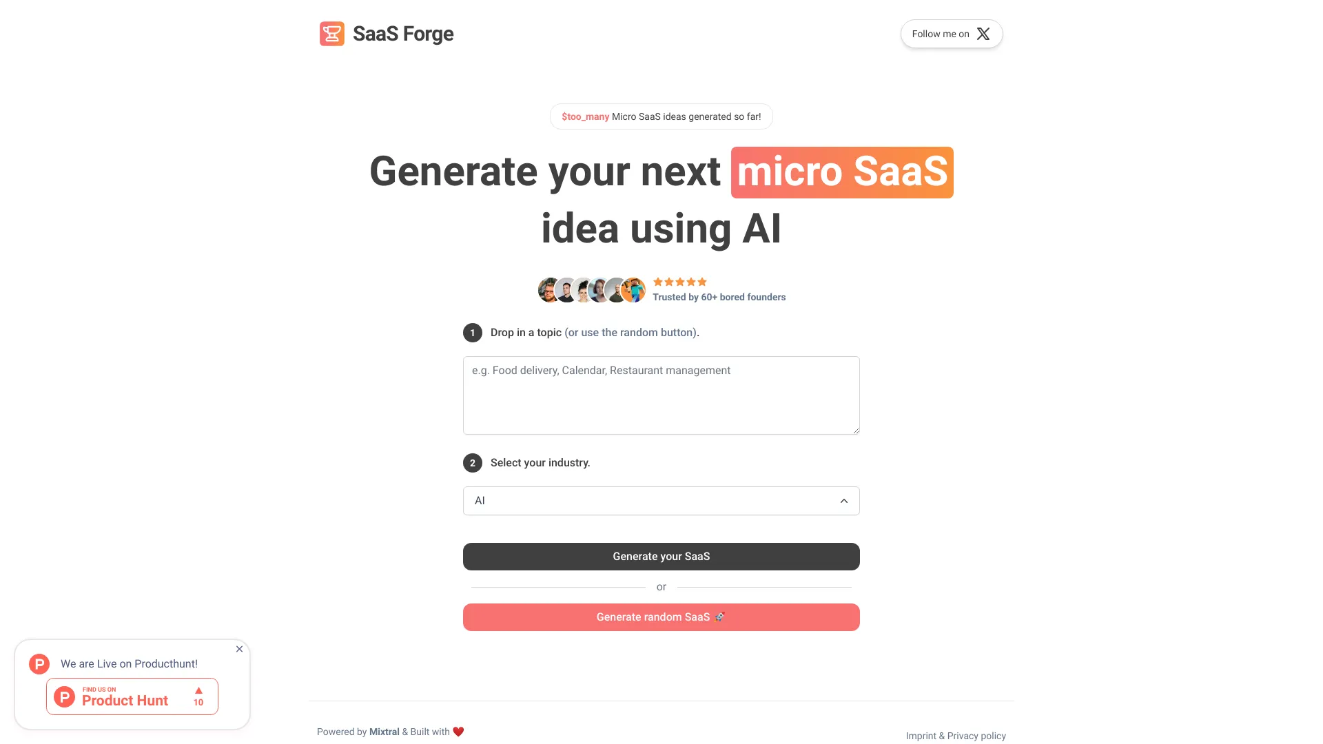 SaaS generator - AI Tool Ocean