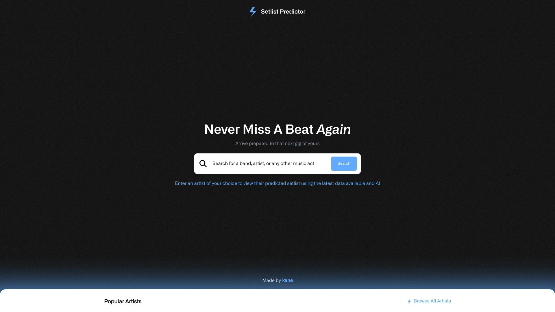 Setlist Predictor - AI Tool Ocean
