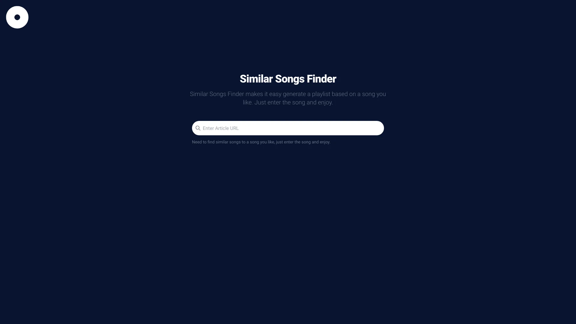 Similar Songs Finder - AI Tool Ocean