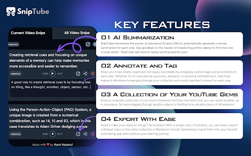SnipTube - Chrome Extension - AI Tool Ocean