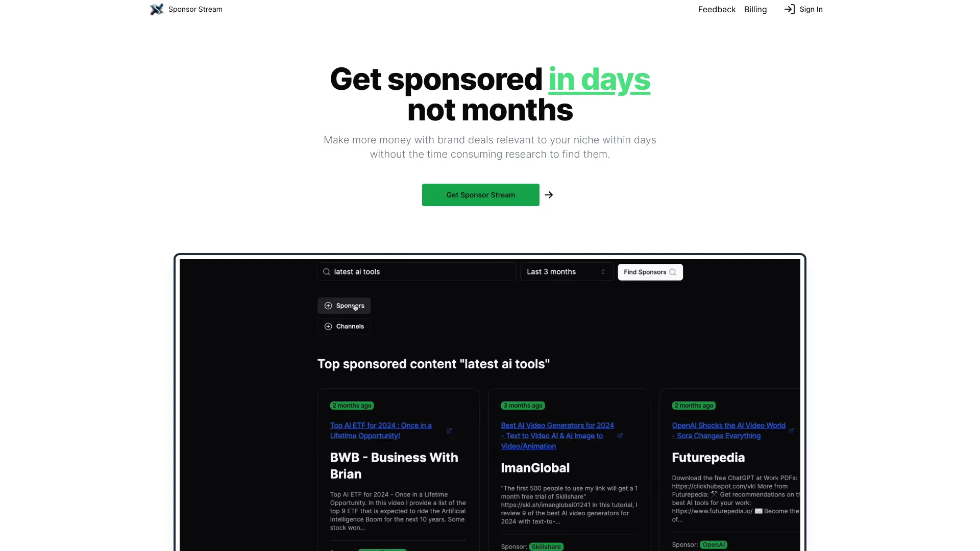 SponsorStream - AI Tool Ocean