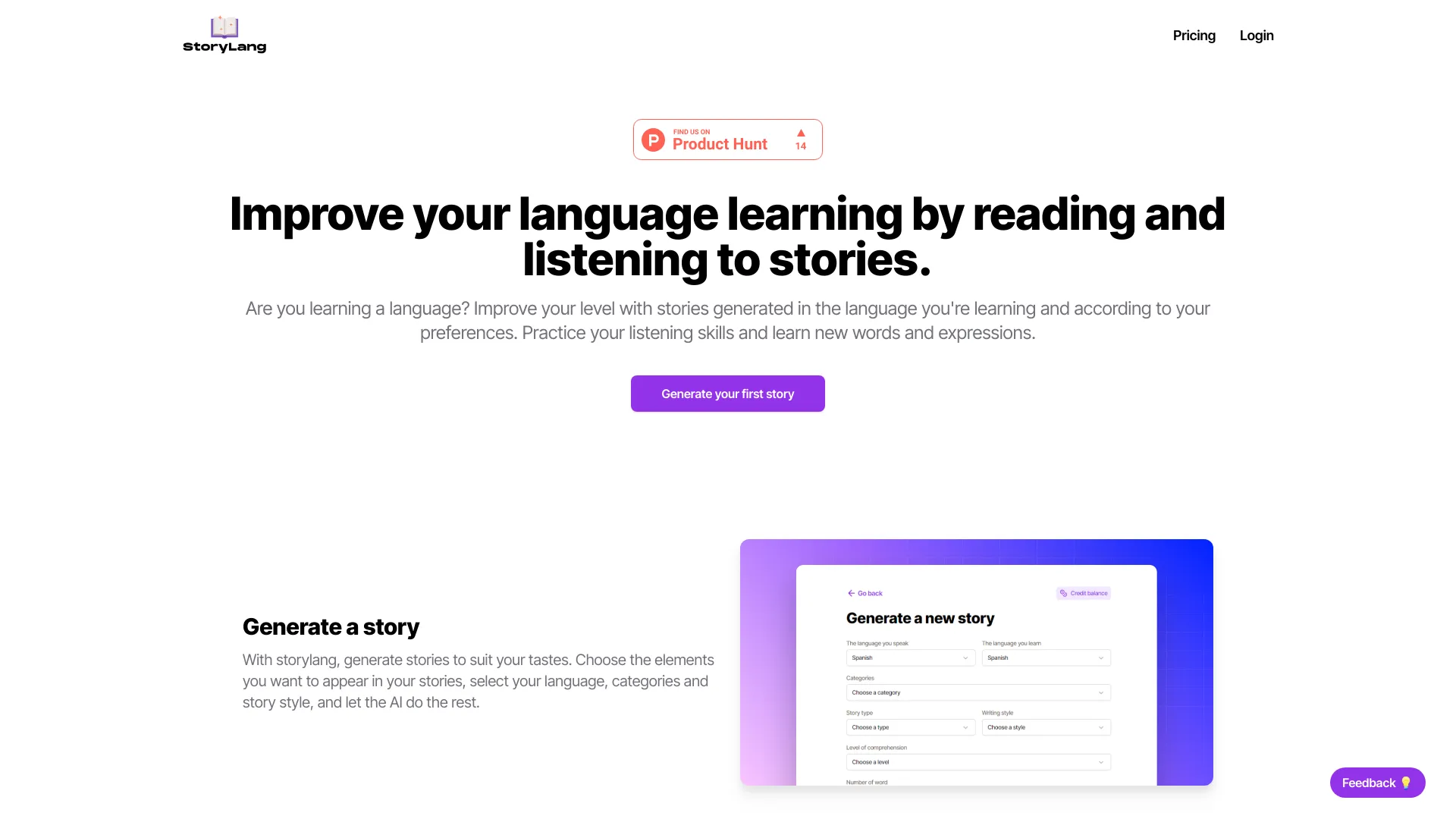 StoryLang - AI Tool Ocean