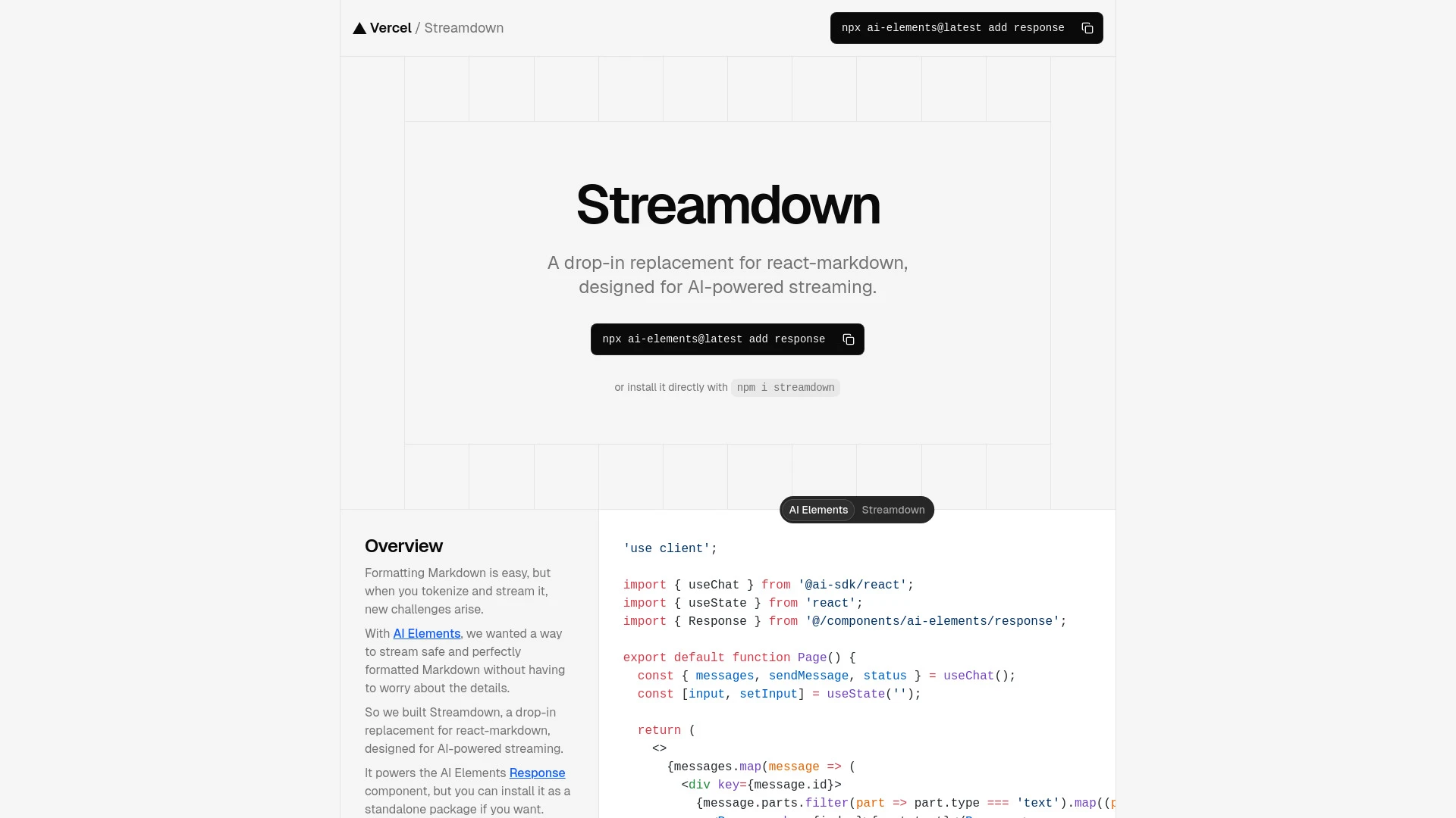 Streamdown - AI Tool Ocean