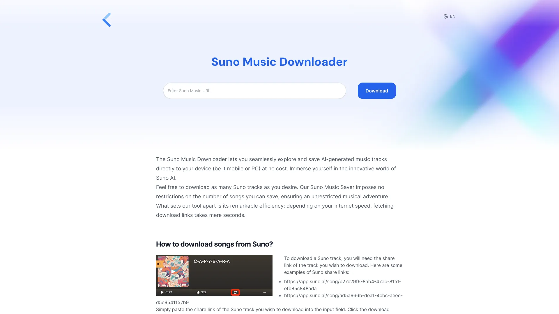 Suno Downloader - AI Tool Ocean