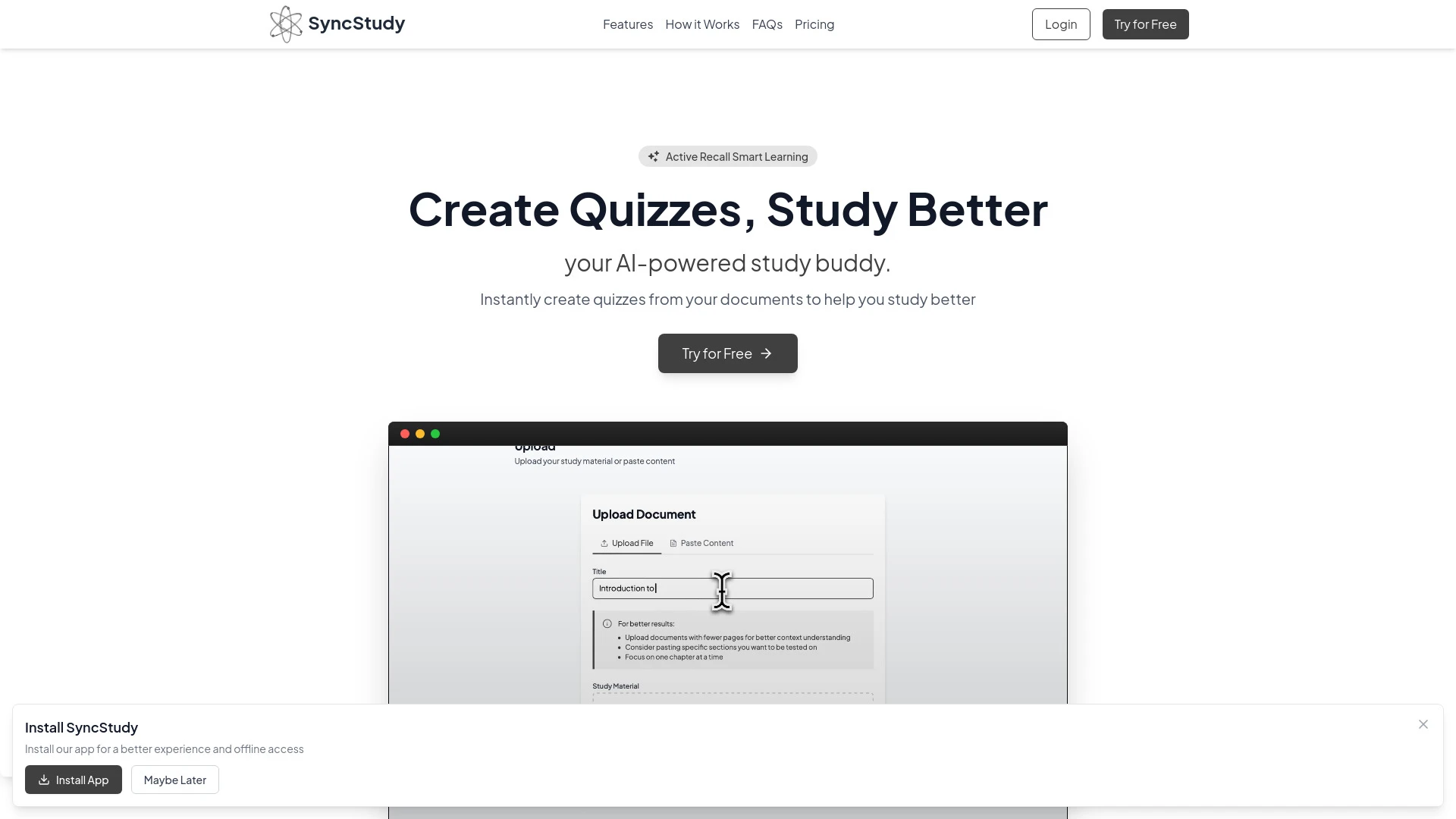 SyncStudy - AI Tool Ocean