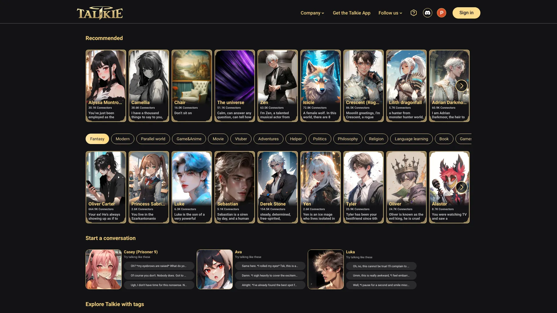 Talkie AI - AI Tool Ocean