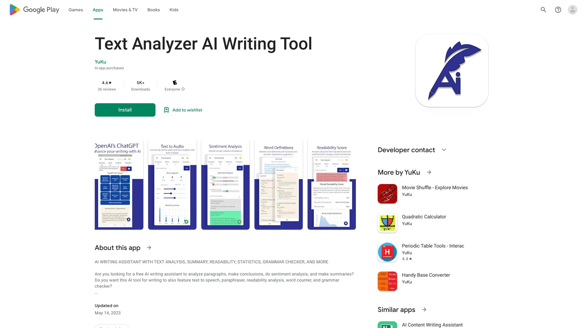 Text Analyzer AI Writing Tool - AI Tool Ocean