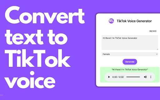 Tiktok Voice Generator Chrome Extension - Chrome Extension - AI Tool Ocean
