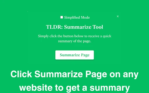TLDR - Summarize Tool - Web Page Summarizer - Chrome Extension - AI Tool Ocean