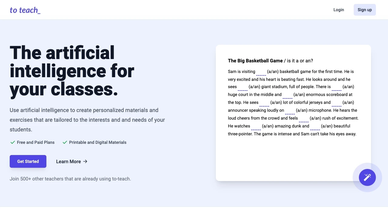 To Teach - AI Tool Ocean
