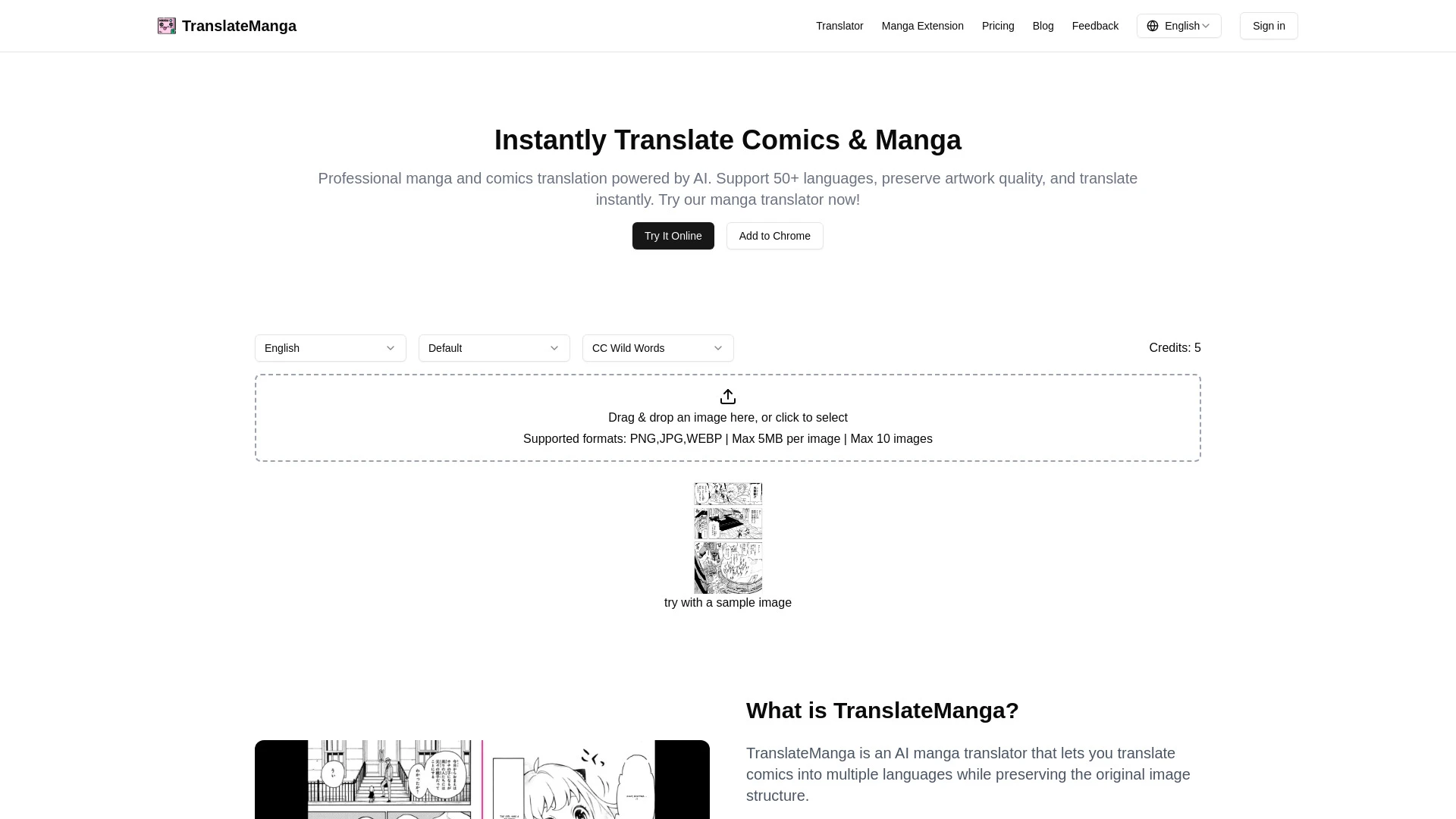 TranslateManga - AI Tool Ocean