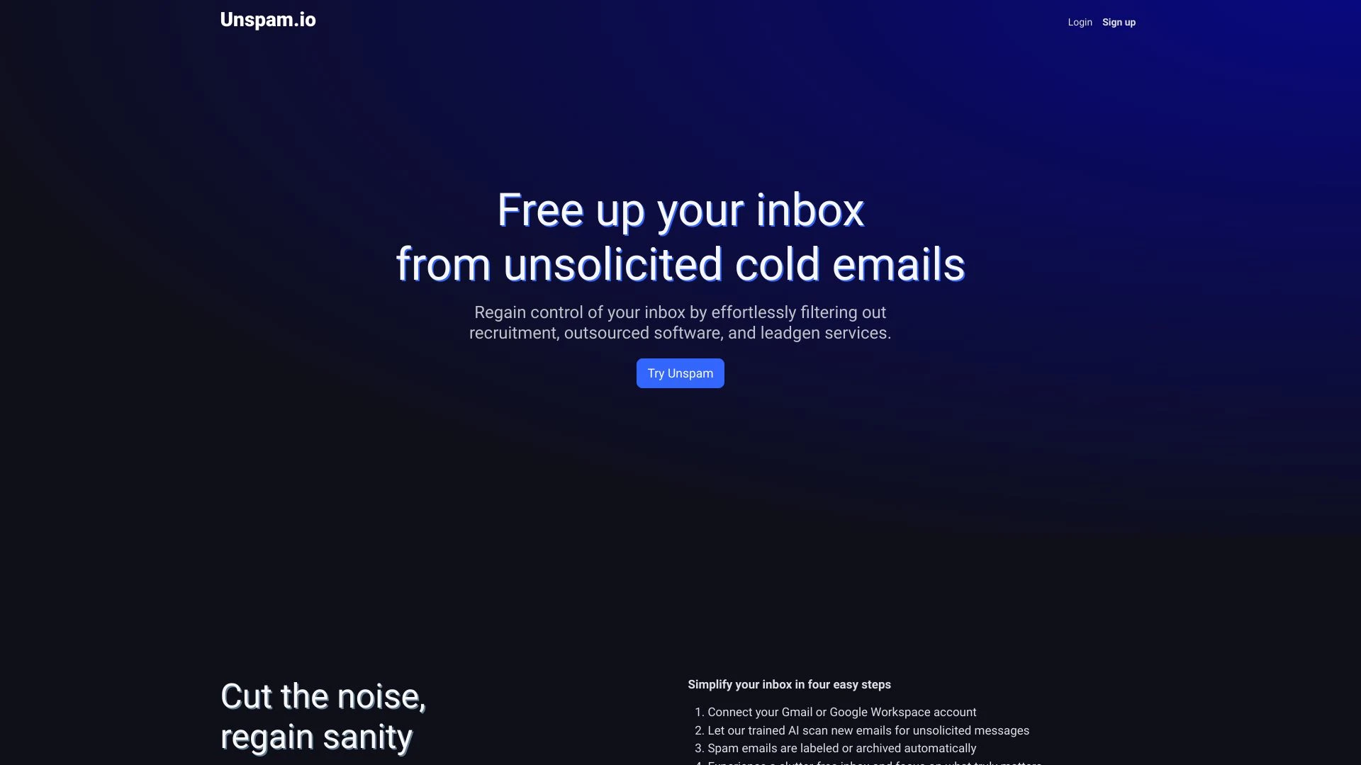 Unspam.io - AI Tool Ocean