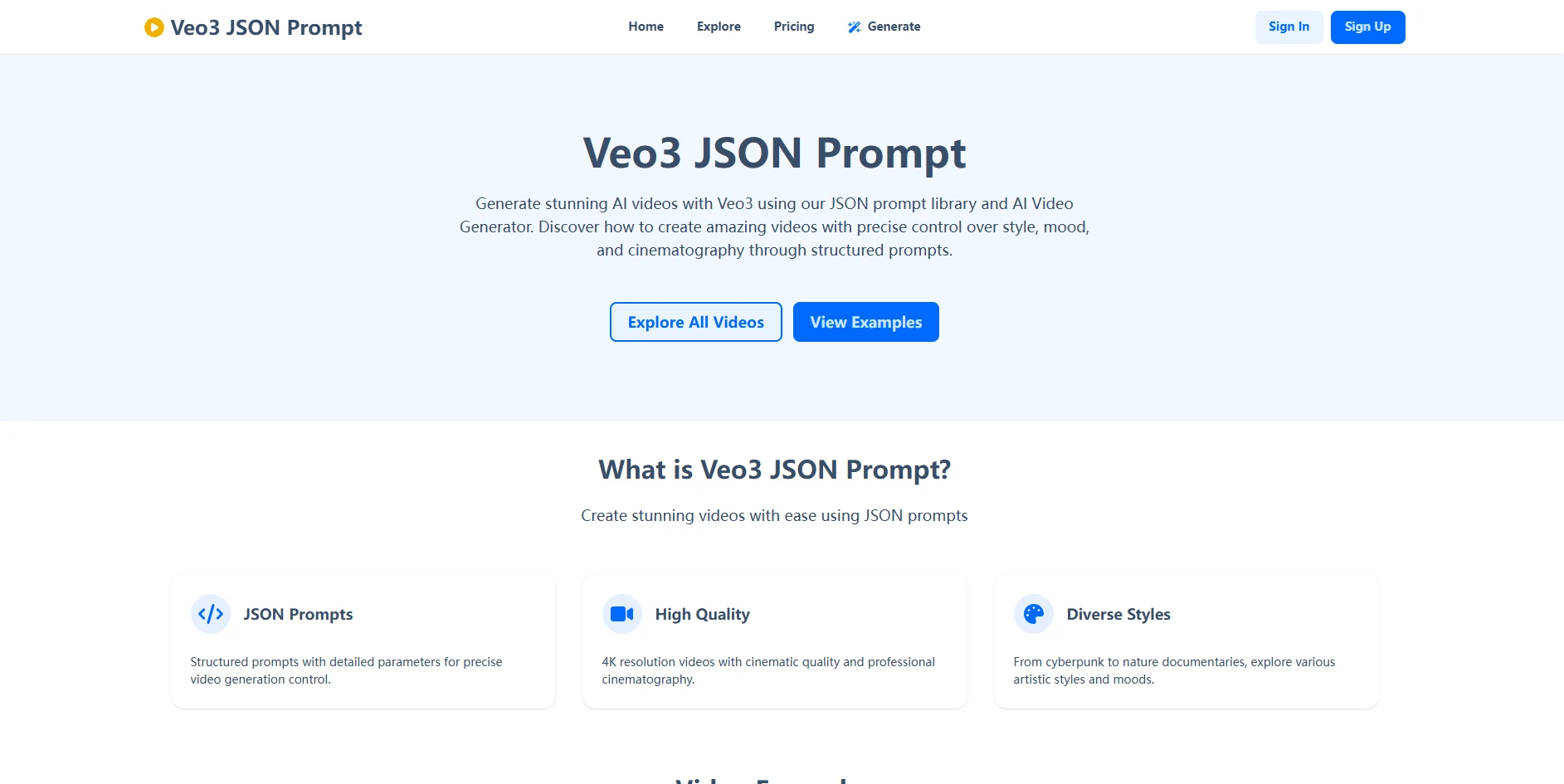 Veo3 JSON Prompt - AI Tool Ocean