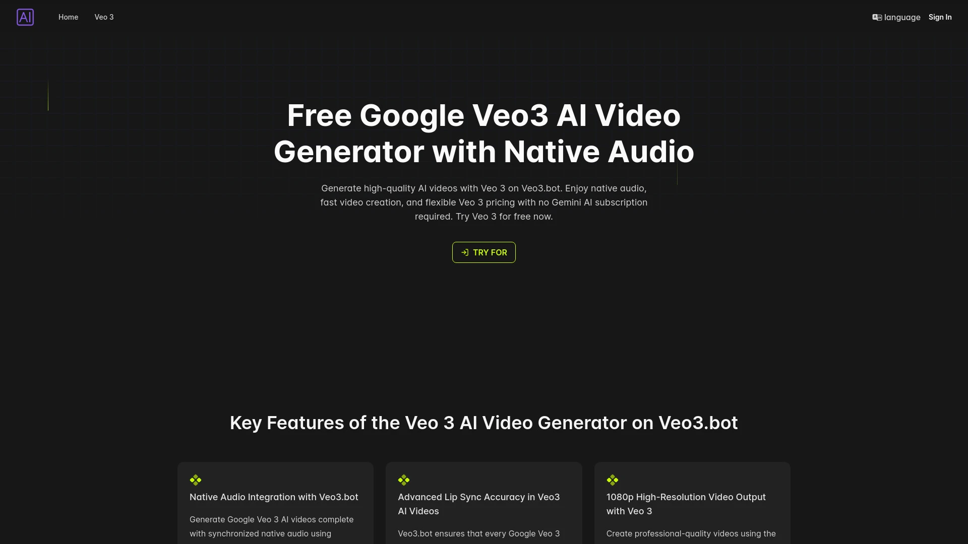 Veo3.bot: Free Access to Google Veo 3 AI Video Generation with Native Audio - AI Tool Ocean