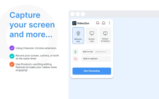 VideoZen - Chrome Extension - AI Tool Ocean