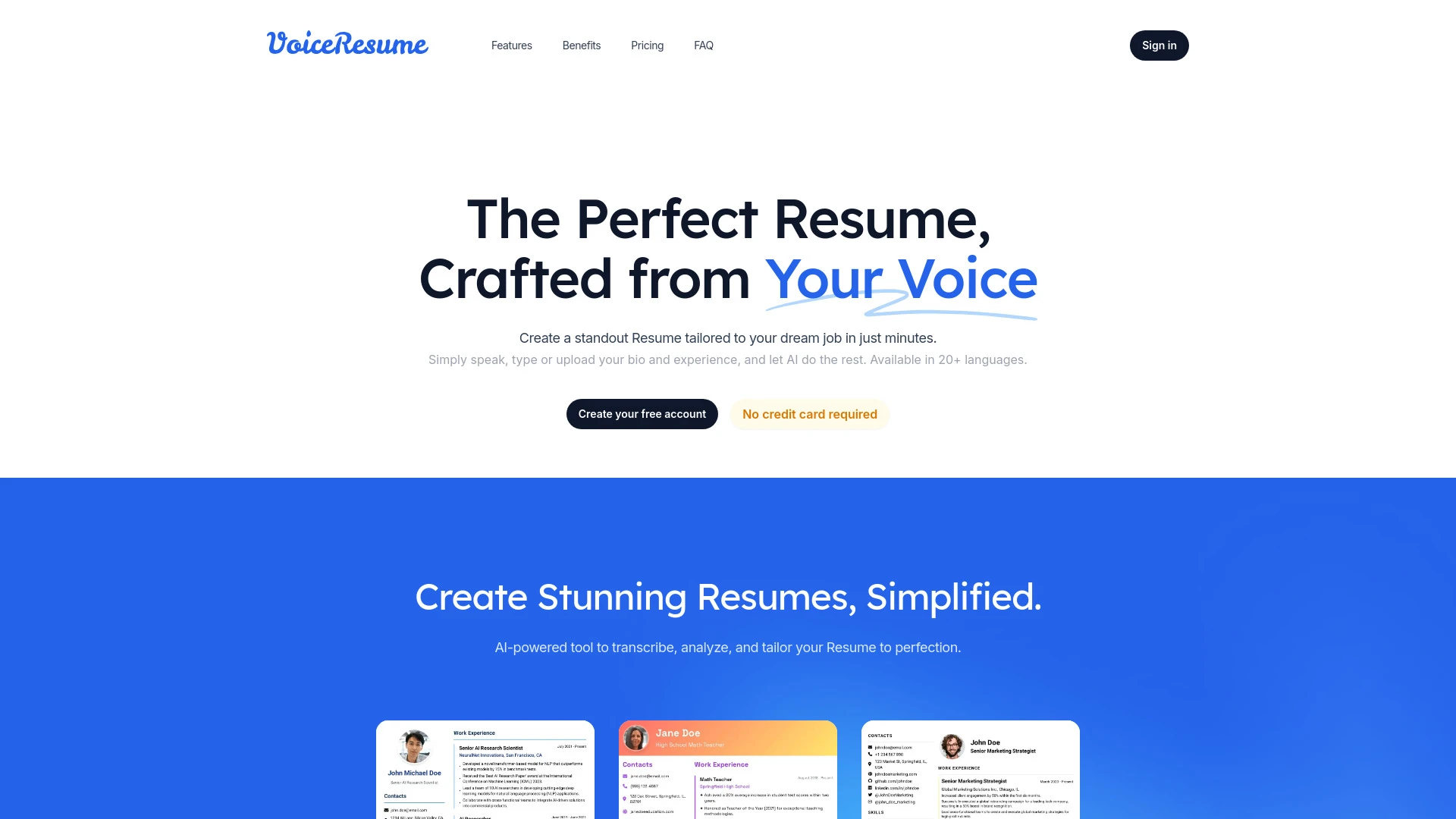 VoiceResume - AI Tool Ocean