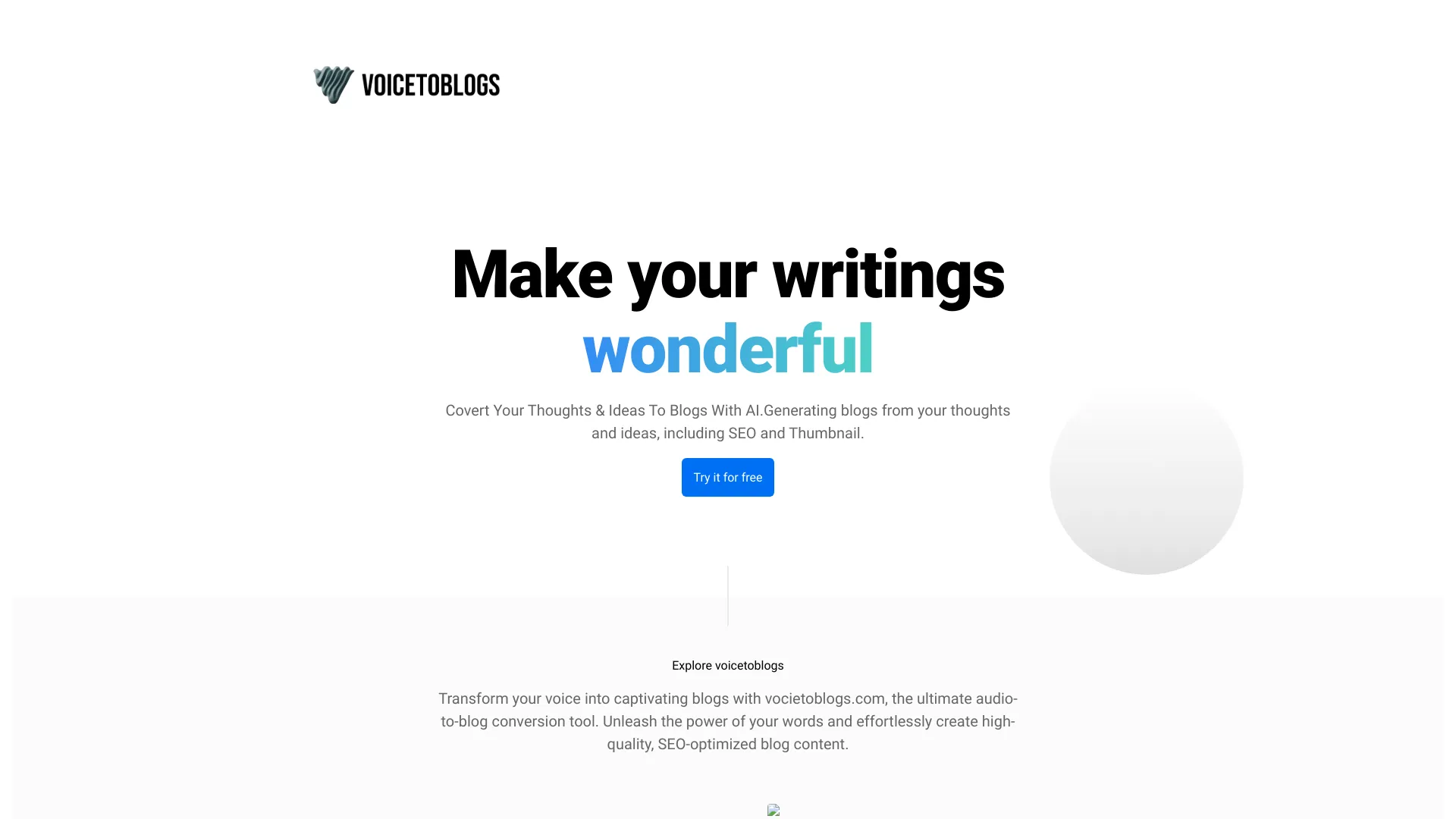 voicetoblogs - AI Tool Ocean