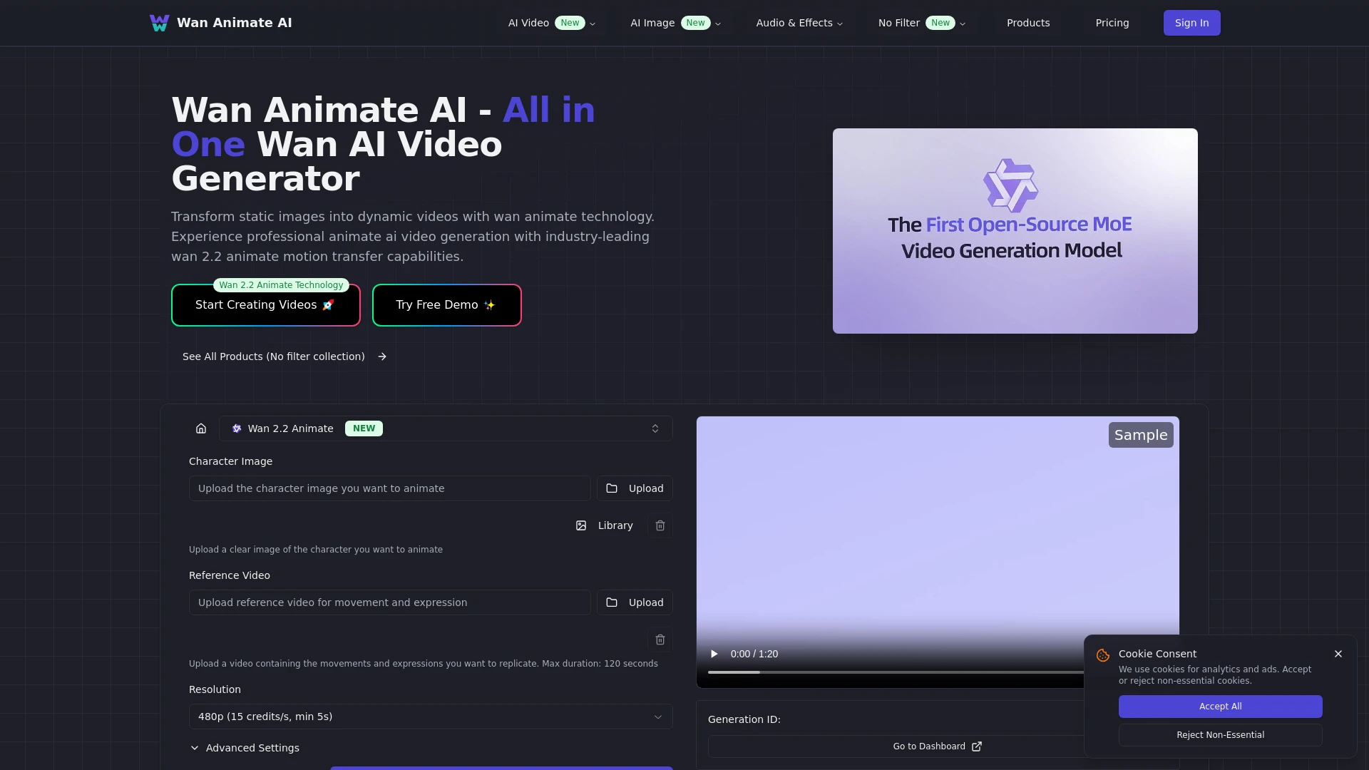 Wan Animate AI - Wan 2.2 Animate AI Video Generator - AI Tool Ocean