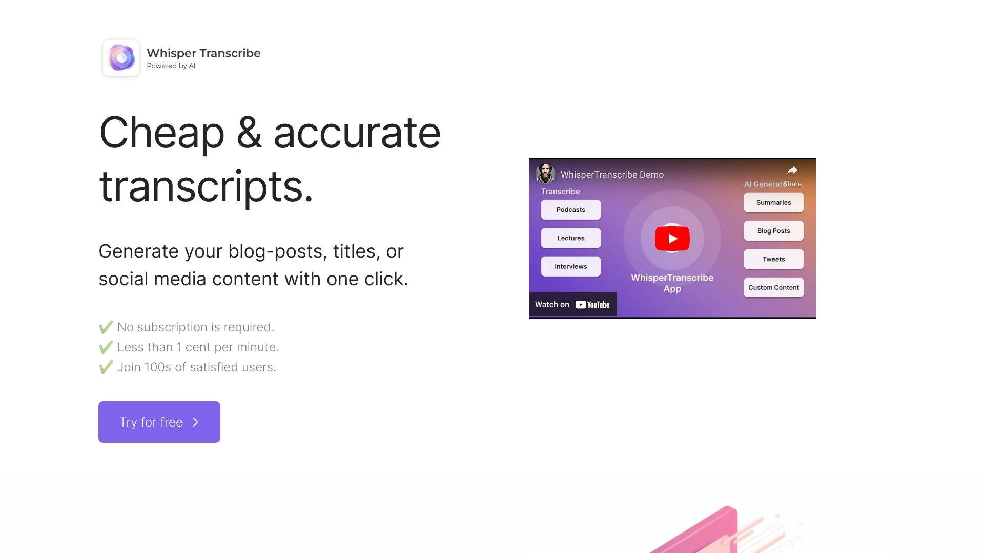 WhisperTranscribe - AI Tool Ocean