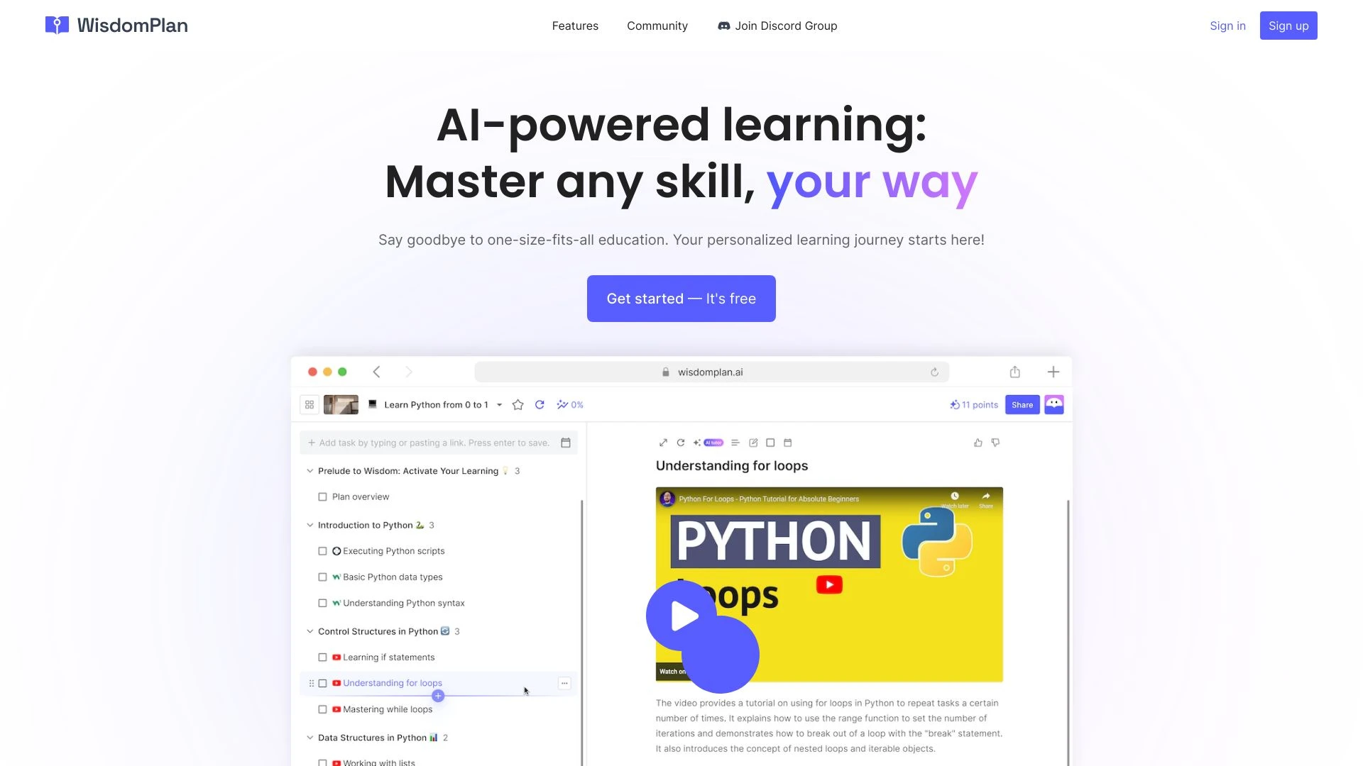 WisdomPlan - AI Tool Ocean
