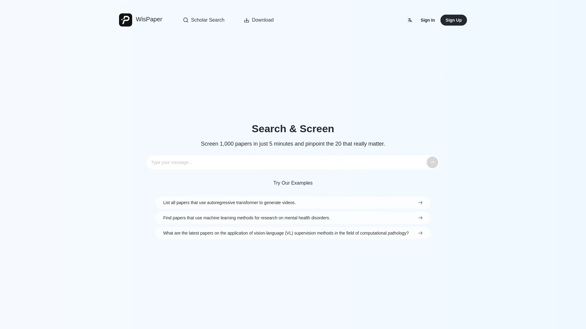 WisPaper - AI Tool Ocean