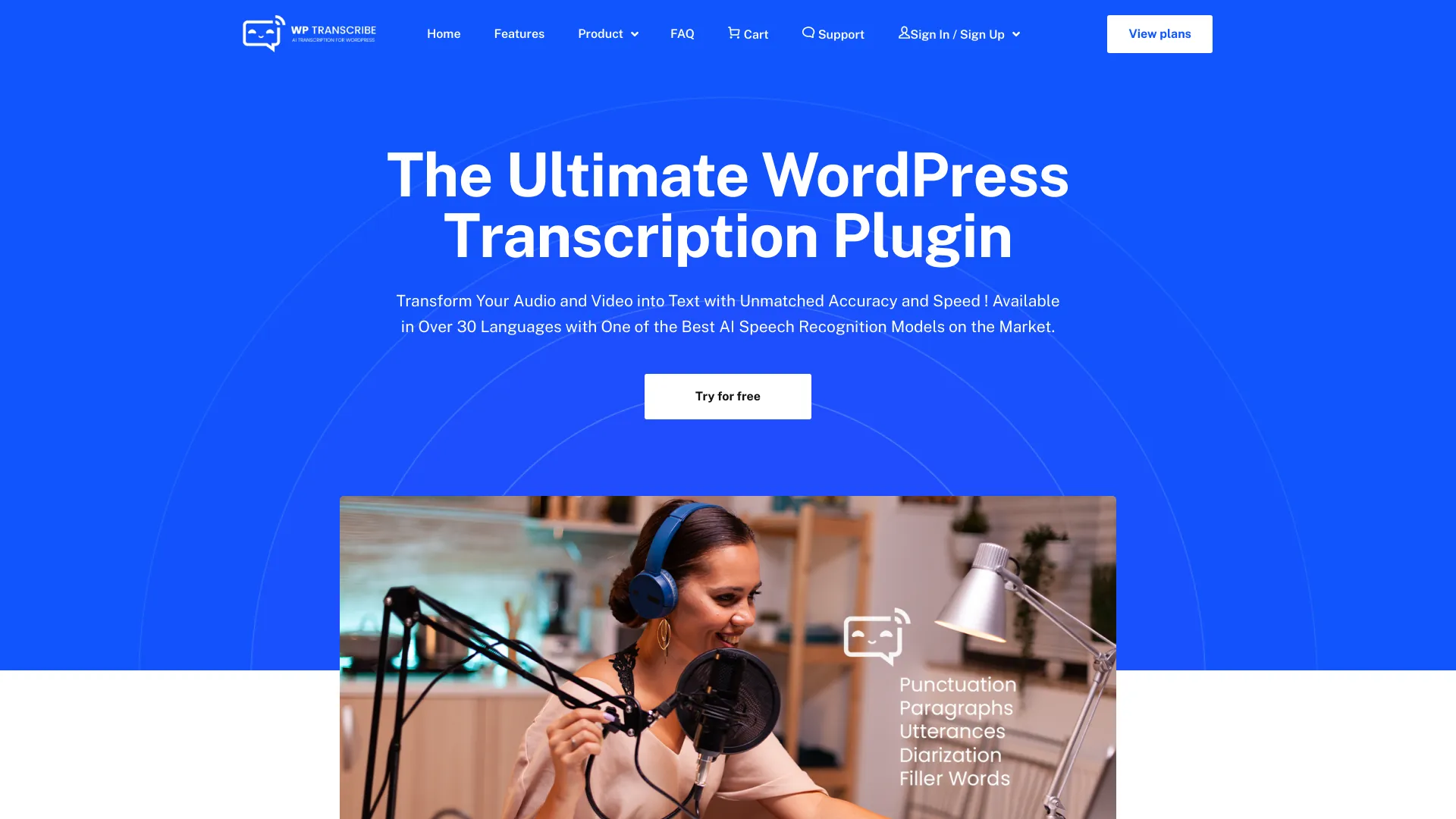 WordPress Transcribe AI - AI Tool Ocean