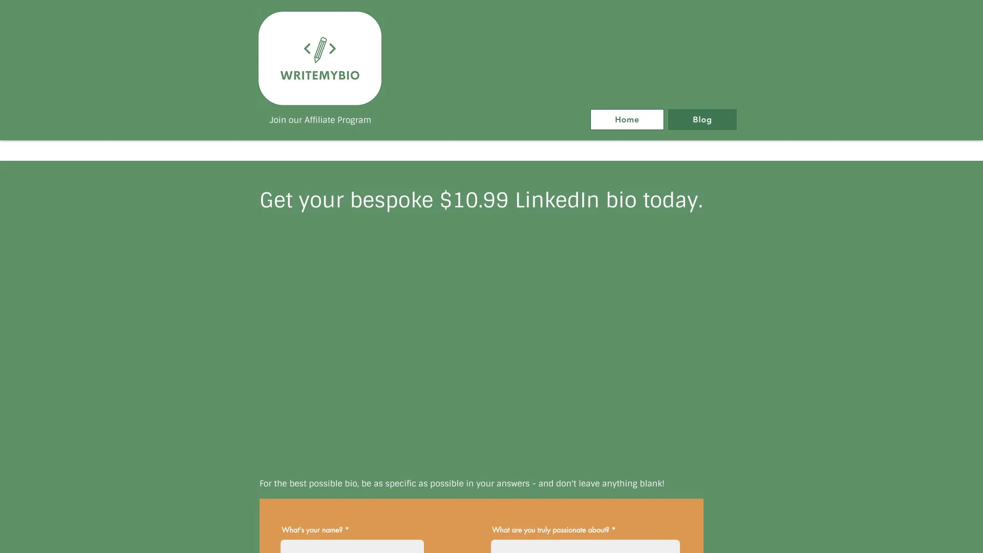 WriteMyBio - AI Tool Ocean