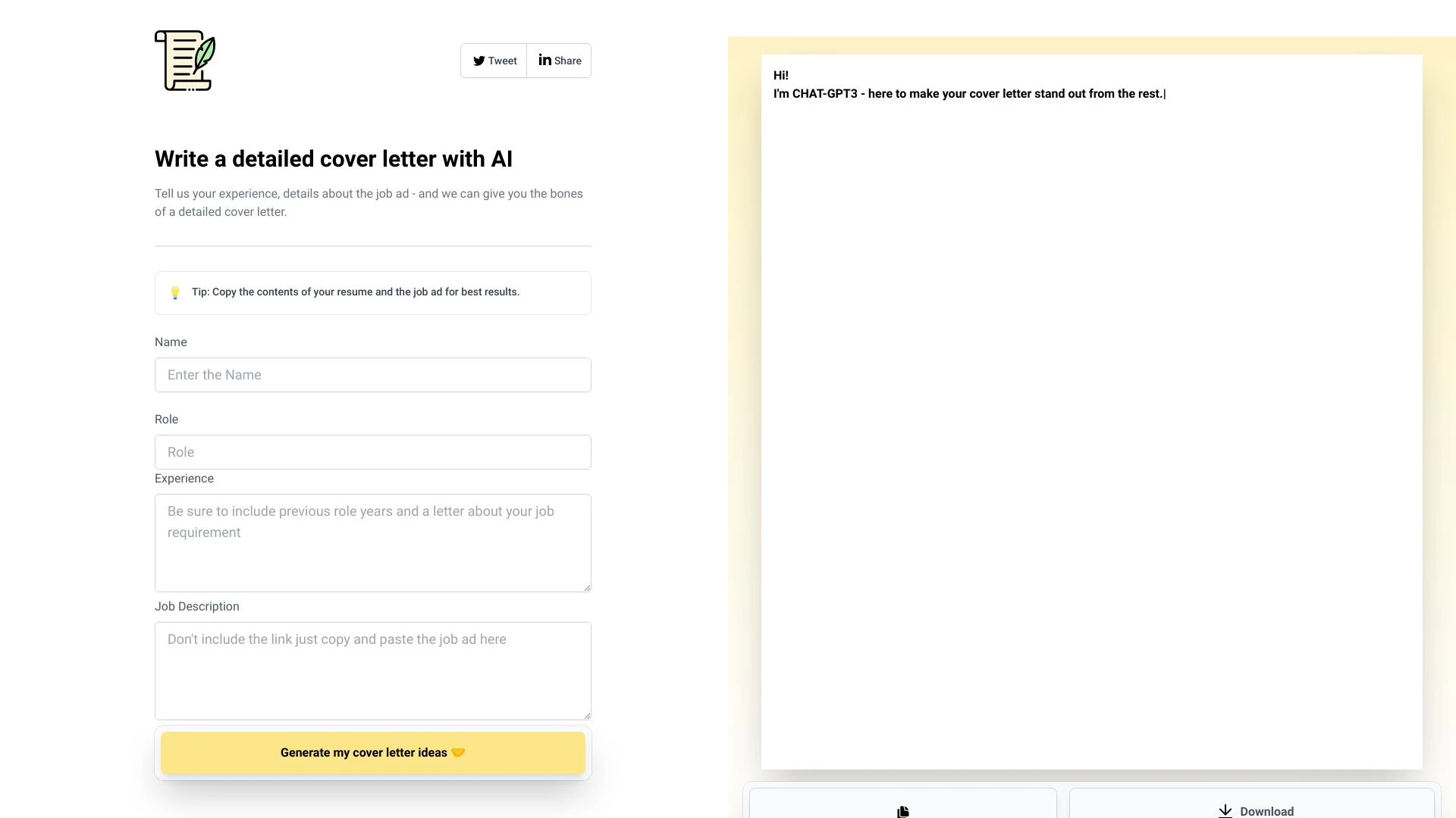 writemycoverletter - AI Tool Ocean