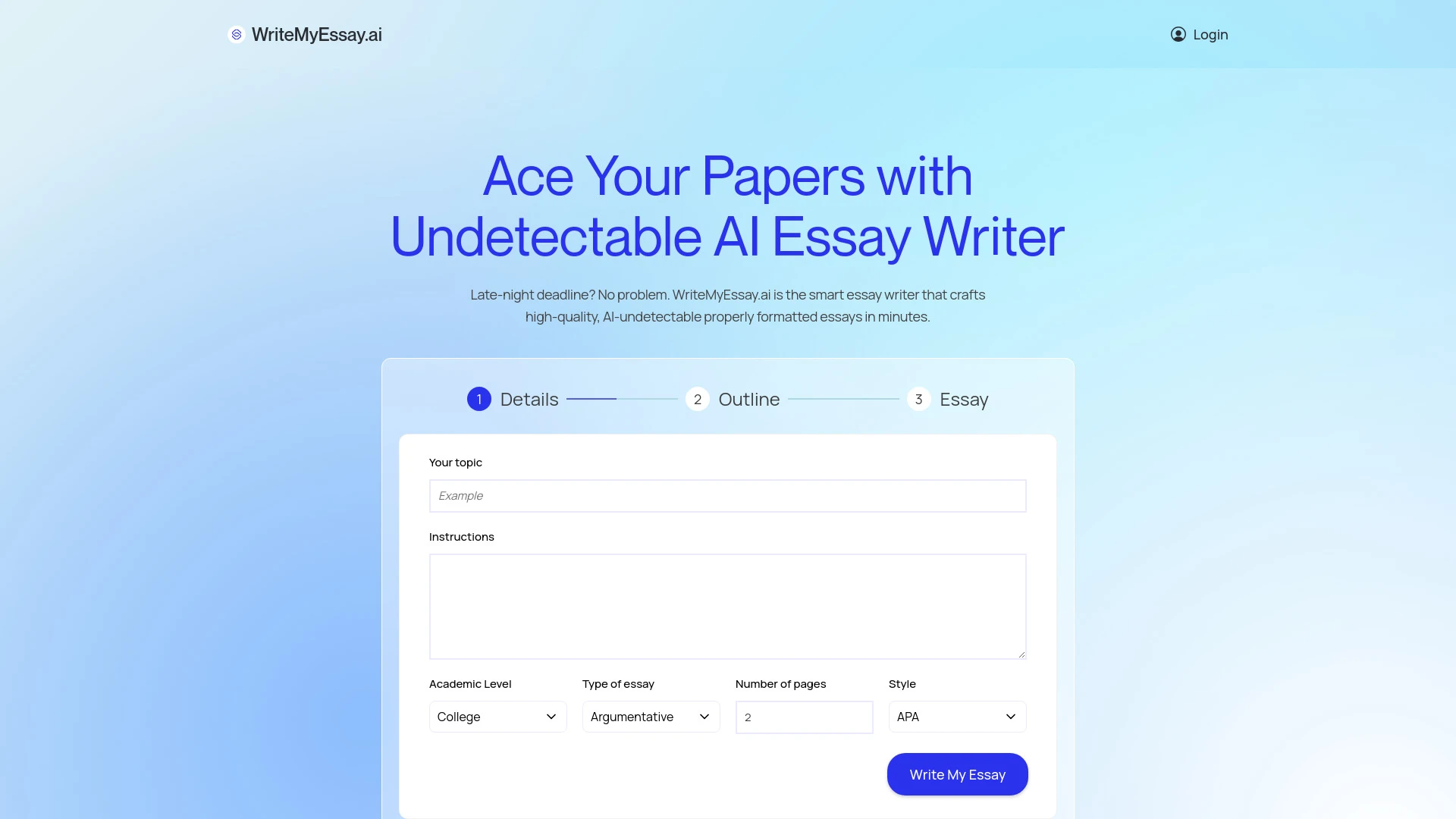 WriteMyEssay.ai - AI Tool Ocean