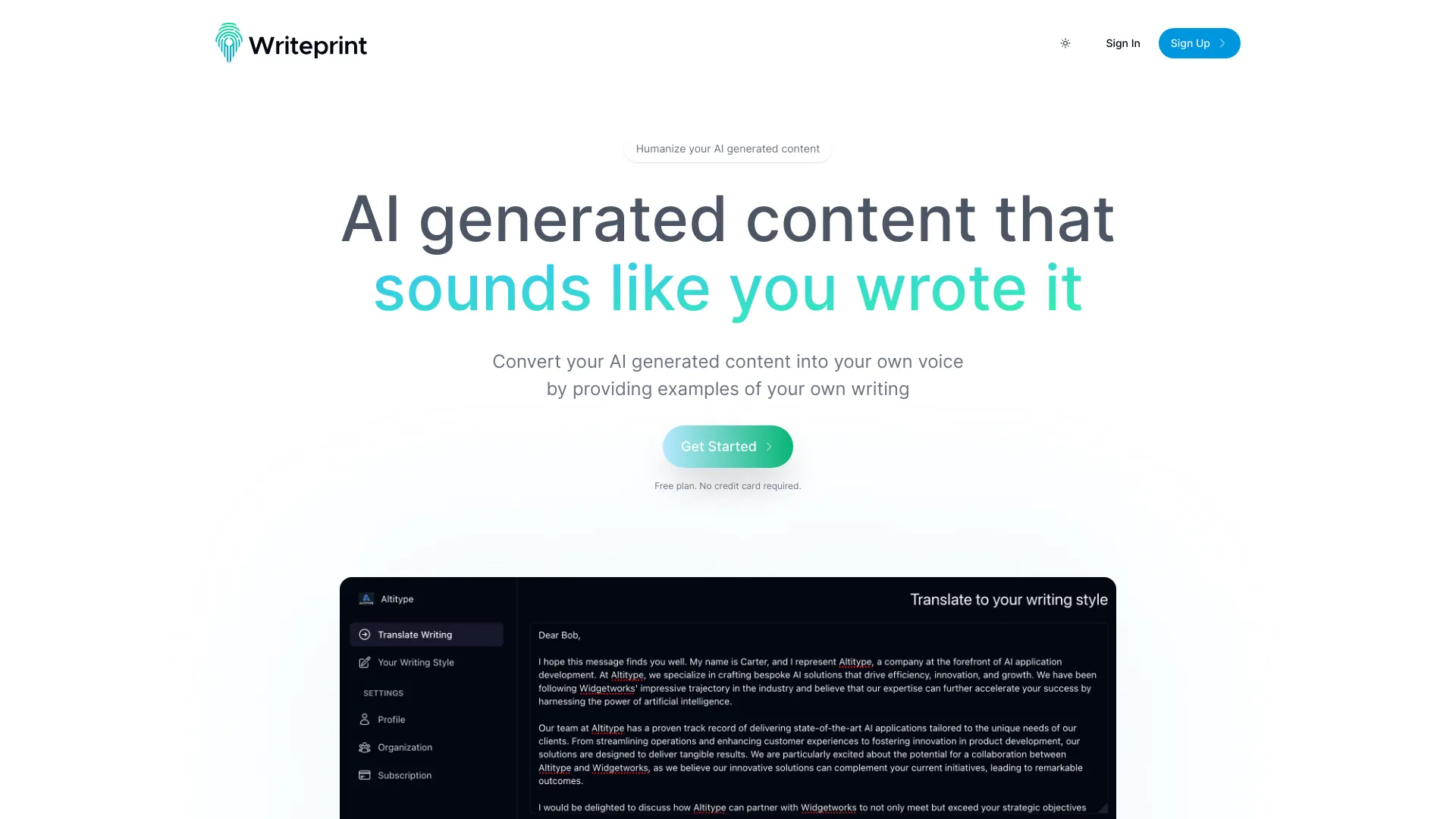 Writeprint.ai - AI Tool Ocean