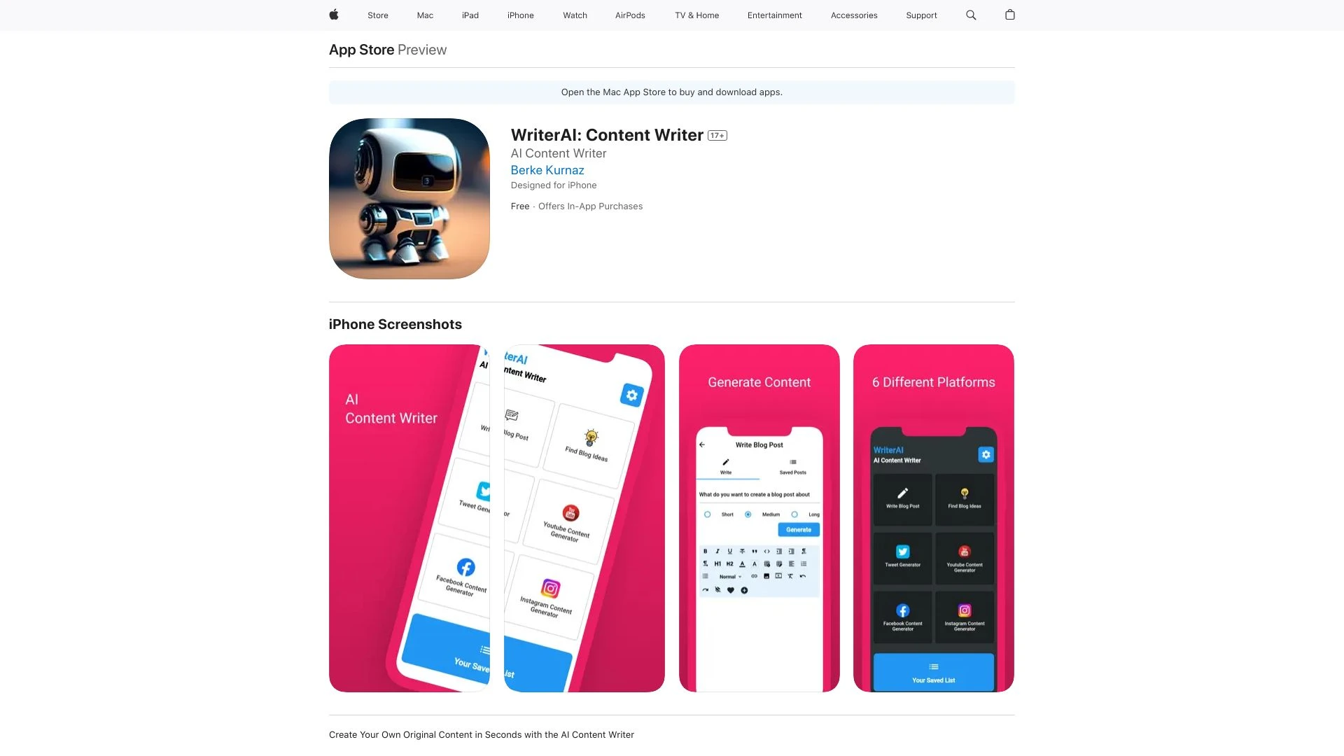 WriterAI: Content Writer - AI Tool Ocean