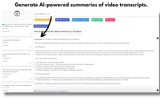 YouTube Transcript Summary with Gemini - Chrome Extension - AI Tool Ocean