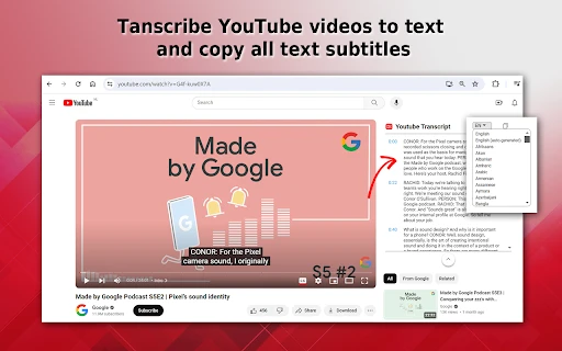YouTube Transcription - Chrome Extension - AI Tool Ocean