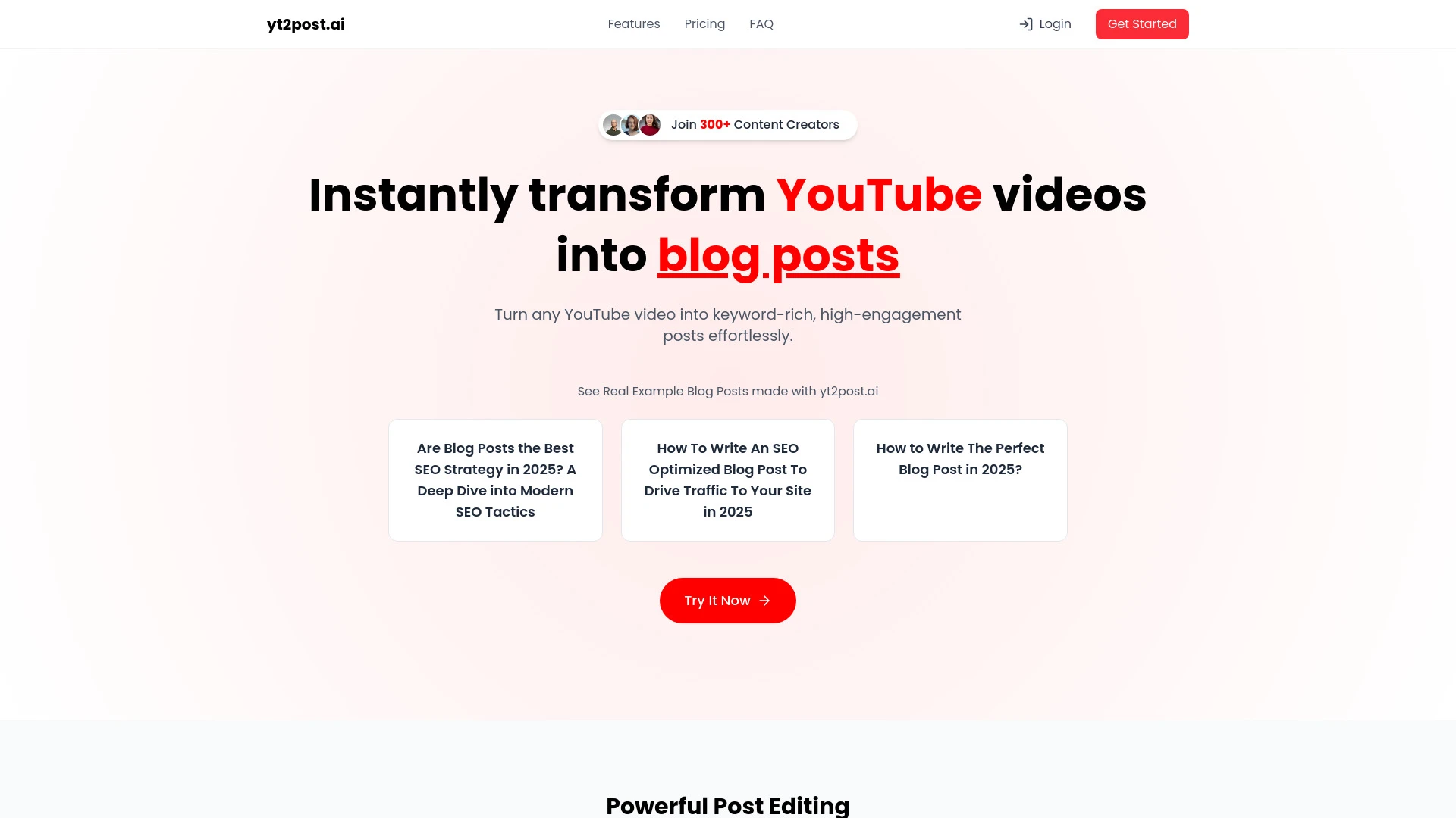 yt2post.ai - AI Tool Ocean